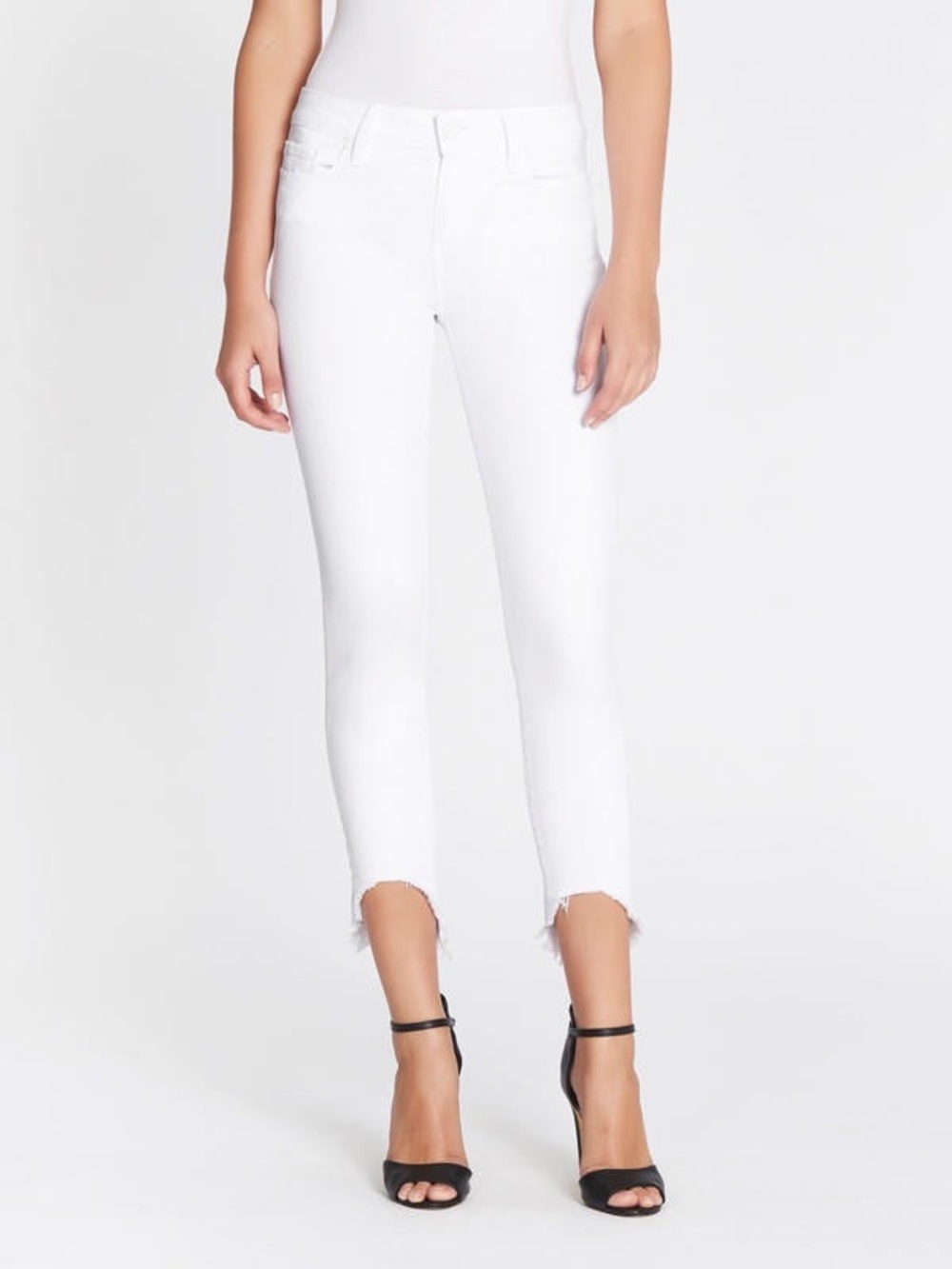 NWT Paige Verdugo Crop Jeans Arched Hem Optic White Size 24